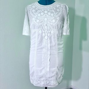 White embroidered lace dress